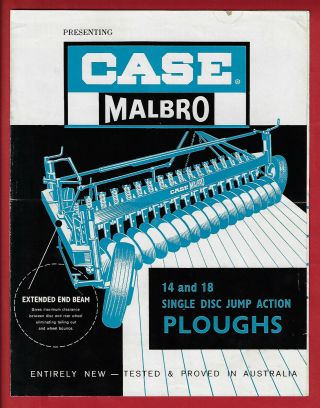 Case Malbro 14 & 18 Single Disc Jump Action Ploughs 4 Page Brochure