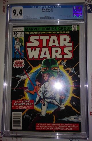 Star Wars 1 - Cgc 9.  4 Nm - White Pages - Bronze Age Key - Case