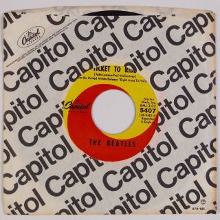 Beatles: Ticket To Ride Usa Capitol 5407 Rca Contract Pressing 45 Rare Hear