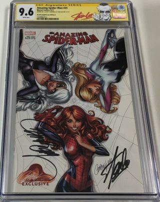 Spiderman 25 Cover A Signed By Stan Lee & J.  Scott Campbell Cgc 9.  6 Ss