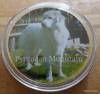 Dog Pyrenean Mountain 24k Gold Plated 40 Mm Coin