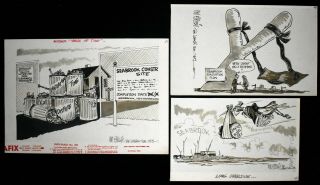 1981 - 87 Seabrook Nh Nuclear Power Plant Cartoon Art By Bissell (3ps)