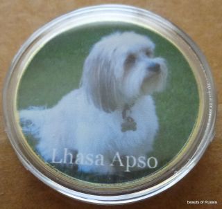 Dog Lhasa Apso 24k Gold Plated 40 Mm Coin
