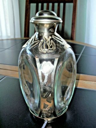 Rare Haig Pinch Silver Covered Overlay Decanter Bottle - Marked " Haig Scotland "