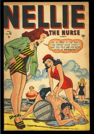 Nellie The Nurse 16 Teen Humor Kurtzman Marvel Atlas Comic 1948 Gd,