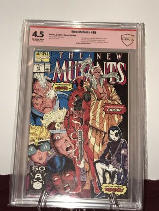 The Mutants 98 (feb 1991,  Marvel) First Deadpool.  Signed & Graded Cbcs 4.  5
