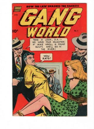Gang World 5,  Oct 1952 Very Fine 8.  0,  Bondage Cover