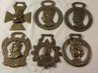 ​lot Of 6 Vintage Brass Horse Harness Bridle Medallions Metalware Ornaments