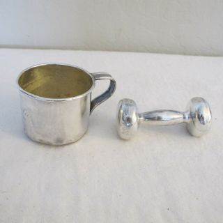 International Sterling Baby Cup And Rattle 98g