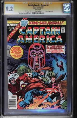 Captain America Annual 4 1977 Cgc 9.  2 White Stan Lee Ss Magneto App 1206482021