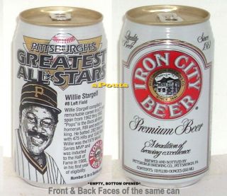 Pittsburgh Pirates Man Cave All - Star Willie Stargell Baseball Beer Can Iron City