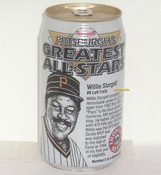 PITTSBURGH PIRATES MAN CAVE ALL - STAR WILLIE STARGELL BASEBALL BEER CAN IRON CITY 4