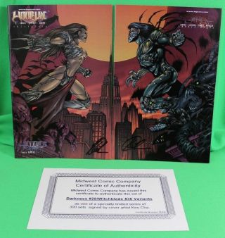 Witchblade 36 & Darkness 28 Midwest Variant Set Signed Keu Cha Limited 300
