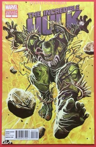 Incredible Hulk 4 Venom Variant Cover 1:50 Venomized Marvel Comic Book Mundo 1