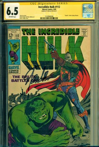 Incredible Hulk 112 Cgc 6.  5 Ss Signed By Stan Lee Story By Stan Lee/trimpe Art