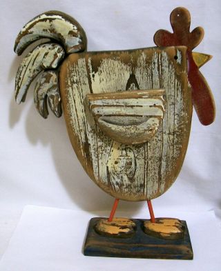 Adorable Rustic Wooden Folk Art Hen / Chicken