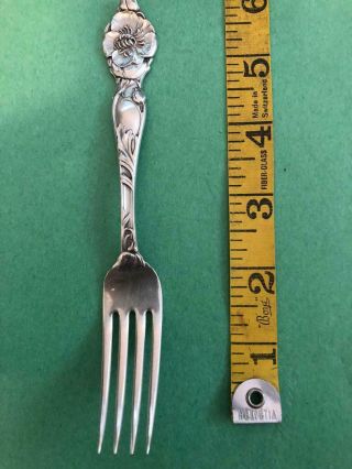 Antique R.  Wallace & Sons Sterling Silver Fork Apple Blossom Floral Pattern 29g