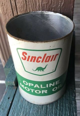 Vintage Sinclair Opaline Motor Oil Can Top Missing Very SHIPS IN USA 2