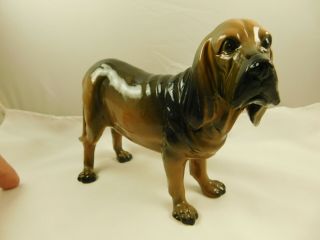 Vintage Large Standing Bloodhound Ceramic Figurine