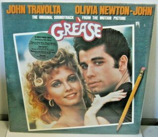 Grease Soundtrack 2 Lp Vinyl Record Travolta Olivia Newton John Orig