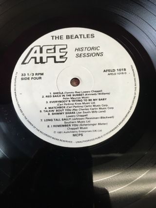 The Beatles: Historic Sessions UK 1981 Audiofidelity AFELD 1018 2 LP Record Set 5