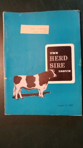 Holstein World 1965 Herd Sire & Production Issue,  Don Augur & Curtiss Inserts