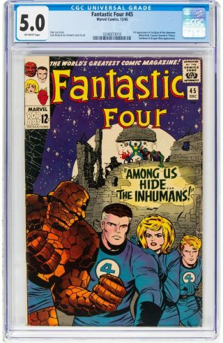 Fantastic Four 45 Cgc 5.  0 1st Inhumans Appearance - 1st Black Bolt - Cents - Key