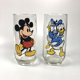 Set Of 2 Pepsi Collector Series Walt Disney Mickey Mouse Donald Duck Vintage