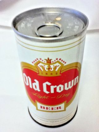Old Crown Light Dry Beer Vintage Metal Can 4.  75 " Tall 12 Ounces Bm9 Pull Tap Old