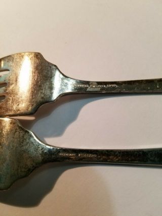 Antique 2 Durgin Gorham Fairfax Sterling Silver Salad Forks No Monogram 4
