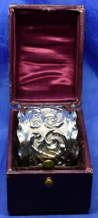 Boxed Solid Silver Repousse Cherub Design Napkin Ring By L Bennet B 
