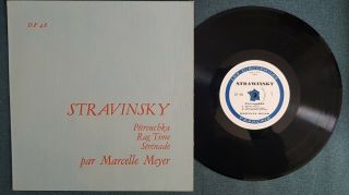 Rare 10 " Marcelle Meyer Stravinsky Piano Discophiles Français Df 48 Vg