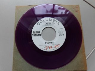 Barbra Streisand 7 " 45 People Columbia 4 - 42965 Dj/promo Purple Vinyl 1964