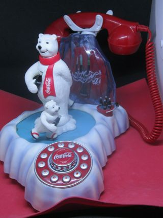 Vintage Coca Cola Coke Animated Light Up Musical Polar Bear Telephone Phone