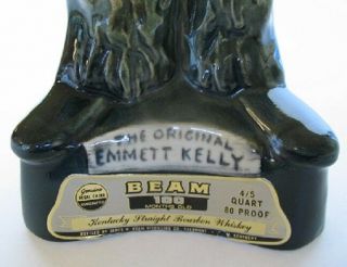 LARGE EMMETT KELLY WORLD FAMOUS WILLIE THECIRCUS CLOWN BEAM DECANTER 3