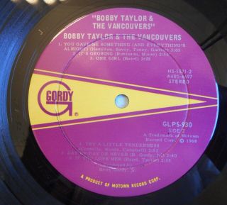 Bobby Taylor And The Vancouvers Stereo Gordy 930 w/shrink 4