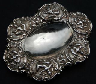 Fine Quality Antique Indian Solid Silver Dish; Hindu Madras C1890