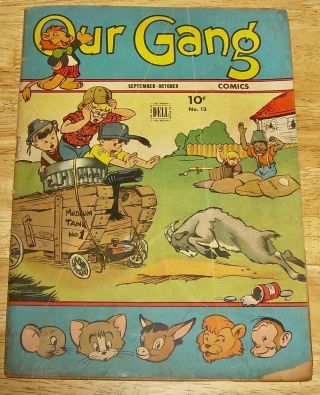 Our Gang Comics 13 Dell Walt Kelly,  Carl Barks Art Barney Bear Tom & Jerry