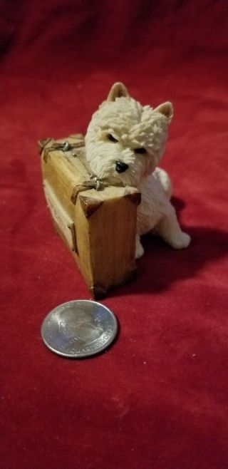 Sherrott & Simpson " Westie " West Highland White Terrier Dog Figurine W/suitcase