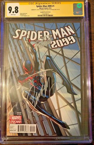 Spider - Man 2099 1 D Cgc Ss 9.  8 Signed Stan Lee,  J.  Scott Campbell/variant