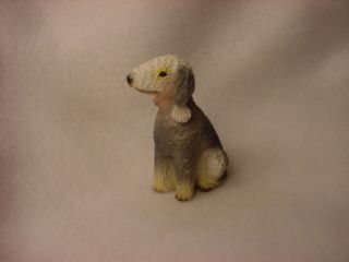 Bedlington Terrier Puppy Figurine Dog Hand Painted Miniature Small Mini Statue