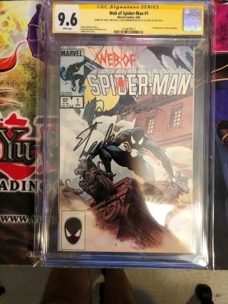 Web Of Spiderman 1 Cgc 9.  6 Signed By Stan Lee Greg Larocque And Louise Simonson