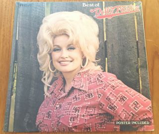Best Of Dolly Parton Rca Apl1 - 1117 1975 Lp W/ Poster