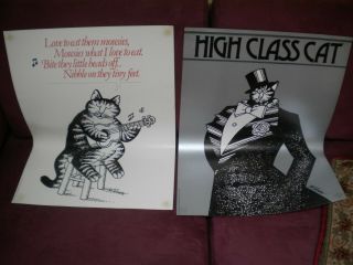 Two Cat Posters By B.  Kliban 18 " X 24 " Large Posters Take A L@@k At These