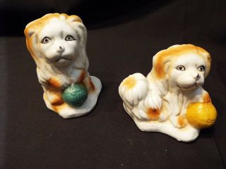 2 Vintage Pekingese Dog Figurines Made In China