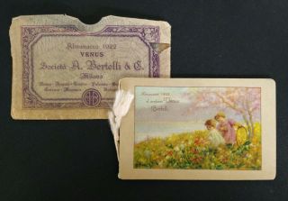 Rare 1922 Bertelli Italian Almanac Venus Perfume San Francisco York