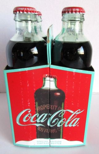 Coca Cola Hutchinson Bottle Reissue 2011 4 Pk Carton 125 Anniv Special Ed Santa 4
