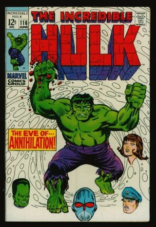 Marvel Comics The Incredible Hulk 116 The Leader Vfn 8.  0