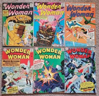 6 Wonder Woman Comics 151,  154,  157,  163,  164 Very Good