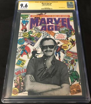 Marvel Age 41 Cgc 9.  6 Signed By Stan Lee Autograph Photo Cover Spiderman Thor